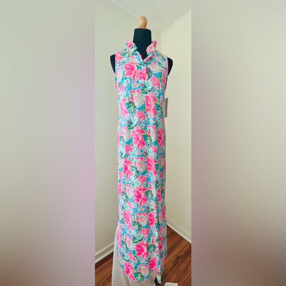 LULU B MAXI RUFFLE DRESS HOLE IN ONE TROPICAL GOLF DRESS SMALL NWT!!!! - Picture 1 of 10